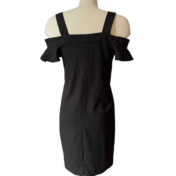 Banana Republic Open Shoulder Black Dress Sz 2 (XS) Womens Classic Little Black - Picture 2 of 10